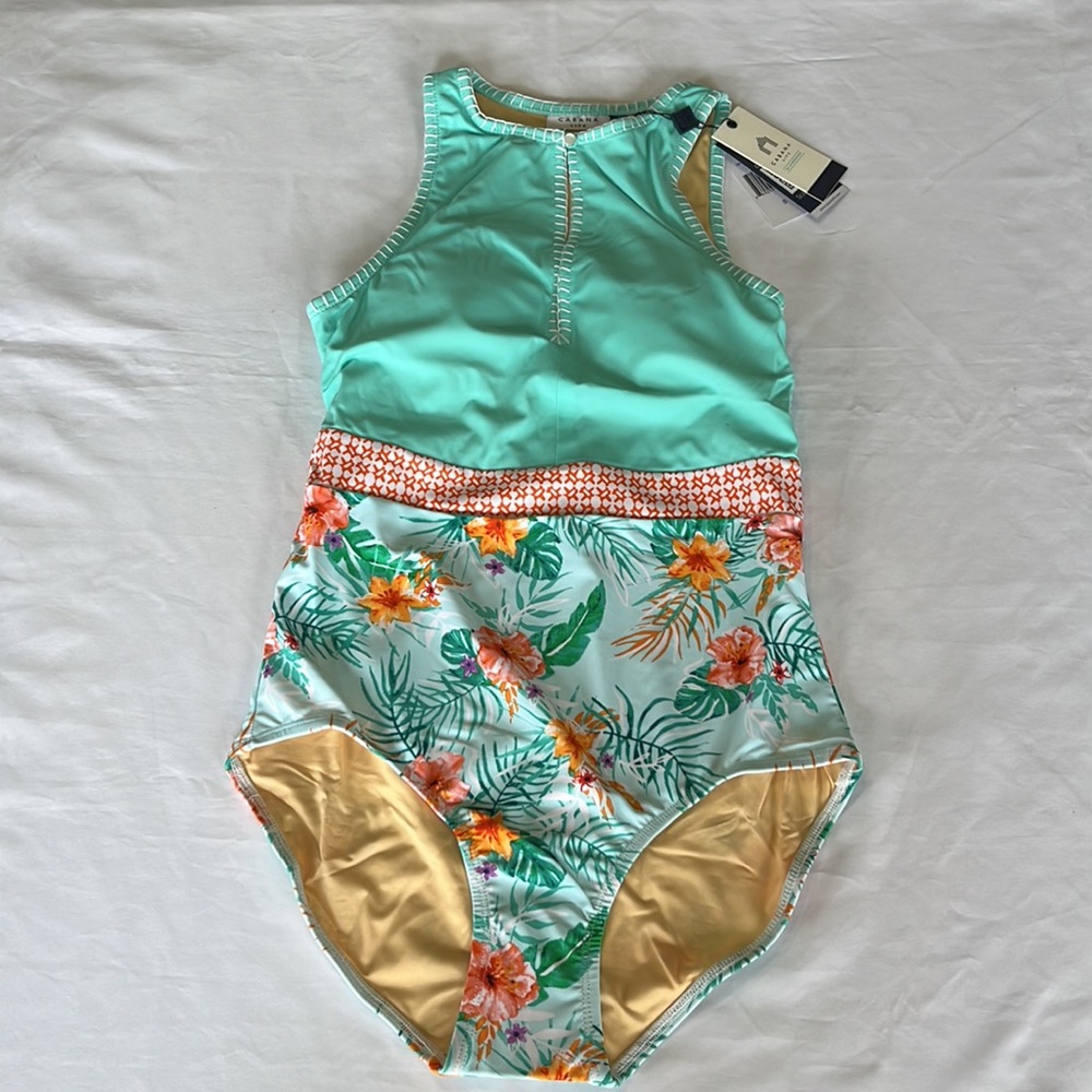 Cabana Life Cayman Embroidered Keyhole One Piece Bathing Suit NWT - Picture 3 of 15